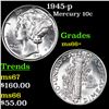 Image 1 : 1945-p Mercury Dime 10c Grades GEM++ Unc