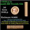 Image 1 : Shotgun Lincoln 1c roll, 1948-d 50 pcs Brandt Wrapper.