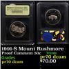 Image 1 : Proof 1991-S Mount Rushmore Modern Commem Half Dollar 50c Graded GEM++ Proof Deep Cameo By USCG