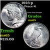 Image 1 : 1923-p Peace Dollar $1 Grades GEM Unc