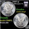 Image 1 : 1887-p Morgan Dollar $1 Graded ms64 dmpl BY SEGS