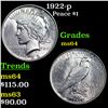 Image 1 : 1922-p Peace Dollar $1 Grades Choice Unc