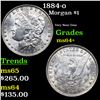 Image 1 : 1884-o Morgan Dollar $1 Grades Choice+ Unc