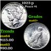 Image 1 : 1923-p Peace Dollar $1 Grades Select+ Unc