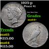 Image 1 : 1925-p Peace Dollar $1 Grades Choice+ Unc