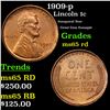 Image 1 : 1909-p Lincoln Cent 1c Grades GEM Unc RD