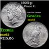 Image 1 : 1925-p Peace Dollar $1 Grades GEM Unc