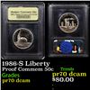 Image 1 : Proof 1986-S Liberty Modern Commem Half Dollar 50c Graded GEM++ Proof Deep Cameo By USCG