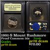 Image 1 : Proof 1991-S Mount Rushmore Modern Commem Half Dollar 50c Graded GEM++ Proof Deep Cameo By USCG