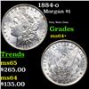 Image 1 : 1884-o Morgan Dollar $1 Grades Choice+ Unc