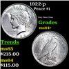 Image 1 : 1922-p Peace Dollar $1 Grades Choice+ Unc