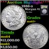 Image 1 : ***Auction Highlight*** 1886-o Morgan Dollar $1 Graded Select+ Unc By USCG (fc)