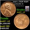 Image 1 : 1947-s Lincoln Cent TOP POP! 1c Graded ms67+ rd BY SEGS