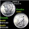 Image 1 : 1923-p Peace Dollar $1 Grades GEM+ Unc