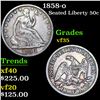 Image 1 : 1858-o Seated Half Dollar 50c Grades vf++
