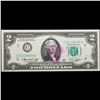 Image 2 : 1976 $2 Federal Reserve Note 1st Day of Issue, with Stamp (Philadelphia, PA) Grades Gem CU