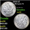 Image 1 : 1921-d Morgan Dollar $1 Grades Choice AU/BU Slider