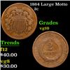 Image 1 : 1864 Large Motto Two Cent Piece 2c Grades vg+
