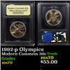 Image 1 : 1992-p Olympics Modern Commem Half Dollar 50c Graded ms70, Perfection By USCG