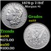 Image 1 : 1878-p 7/8tf Morgan Dollar $1 Grades Select AU
