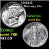 Image 1 : 1943-d Mercury Dime 10c Grades GEM+ FSB