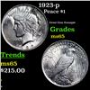 Image 1 : 1923-p Peace Dollar $1 Grades GEM Unc