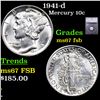 Image 1 : 1941-d Mercury Dime 10c Graded ms67 fsb BY SEGS
