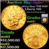 ***Auction Highlight*** 1872-p Gold Liberty Double Eagle Near TOP POP! $20 Graded ms62+ By SEGS (fc)