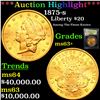 Image 1 : ***Auction Highlight*** 1875-s Gold Liberty Double Eagle $20 Graded Select+ Unc BY USCG (fc)
