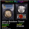 ***Auction Highlight*** PCGS 1882-p Rainbow Toned Morgan Dollar $1 Graded ms64+ By PCGS (fc)