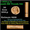 Shotgun Lincoln 1c roll, 1959-p 50 pcs The First Pennsylvania Banking & Trust Co. Wrapper.