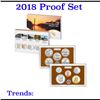Image 1 : 2018 Mint Proof Set In Original Case! 10 Coins Inside!