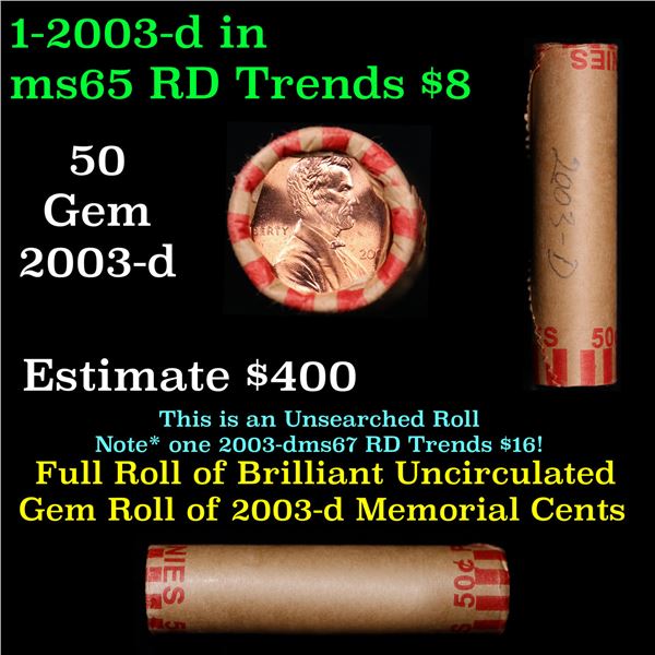 Shotgun Lincoln 1c roll, 2003-d 50 pcs Wrapper.