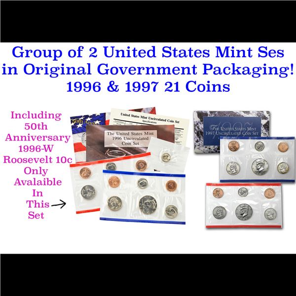 1996-1997 United States Mint Silver Proof Set. 10 Coins Inside.