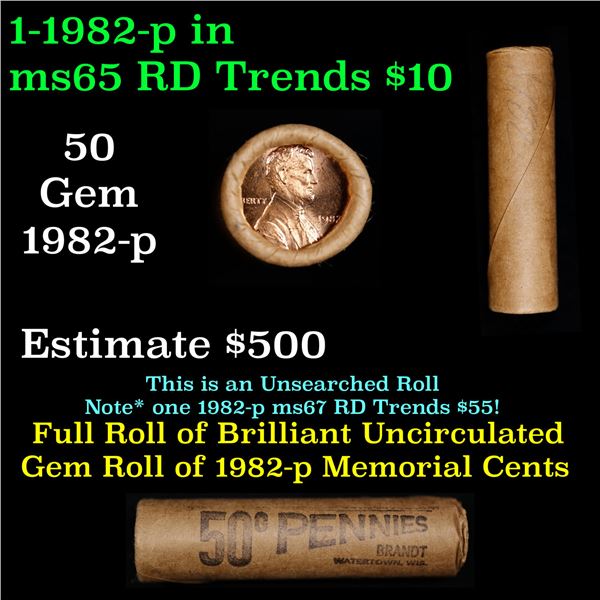 Shotgun Lincoln 1c roll, 1982-p 50 pcs Brandt Wrapper.