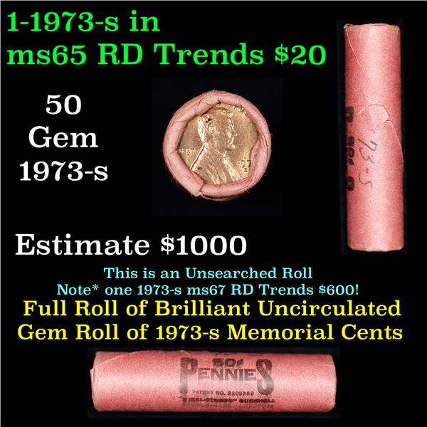Shotgun Lincoln 1c roll, 1973-s 50 pcs "Steel-Strong" Tubular Wrapper.
