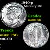 Image 1 : 1940-p Mercury Dime 10c Grades GEM+ FSB