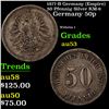 1877-B Germany (Empire) 50 Pfennig Silver KM-6 Grades Select AU