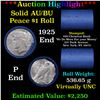 ***Auction Highlight*** AU/BU Slider Chemical Bank Shotgun Peace $1 Roll 1925 & P Ends Virtually UNC
