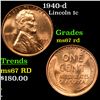 Image 1 : 1940-d Lincoln Cent 1c Grades GEM++ Unc RD