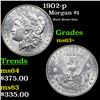 Image 1 : 1902-p Morgan Dollar $1 Grades Select+ Unc