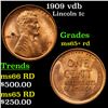 Image 1 : 1909 vdb Lincoln Cent 1c Grades Gem+ Unc RD