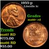 1955-p Lincoln Cent 1c Grades GEM++ RD