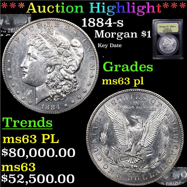 ***Auction Highlight*** 1884-s Morgan Dollar $1 Graded Select Unc PL By USCG (fc)