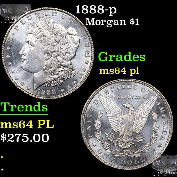 1888-p Morgan Dollar $1 Grades Choice Unc PL