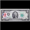 Image 2 : 1976 $2 Federal Reserve Note 1st Day of Issue, with Stamp (Philadelphia, PA) Grades Gem CU