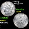 Image 1 : 1890-p Morgan Dollar $1 Grades Choice Unc