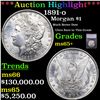 ***Auction Highlight*** 1891-o Morgan Dollar $1 Graded ms65+ BY SEGS (fc)