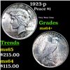 Image 1 : 1923-p Peace Dollar $1 Grades Choice+ Unc