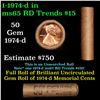Image 1 : Shotgun Lincoln 1c roll, 1974-D 50 pcs Brandt Wrapper.
